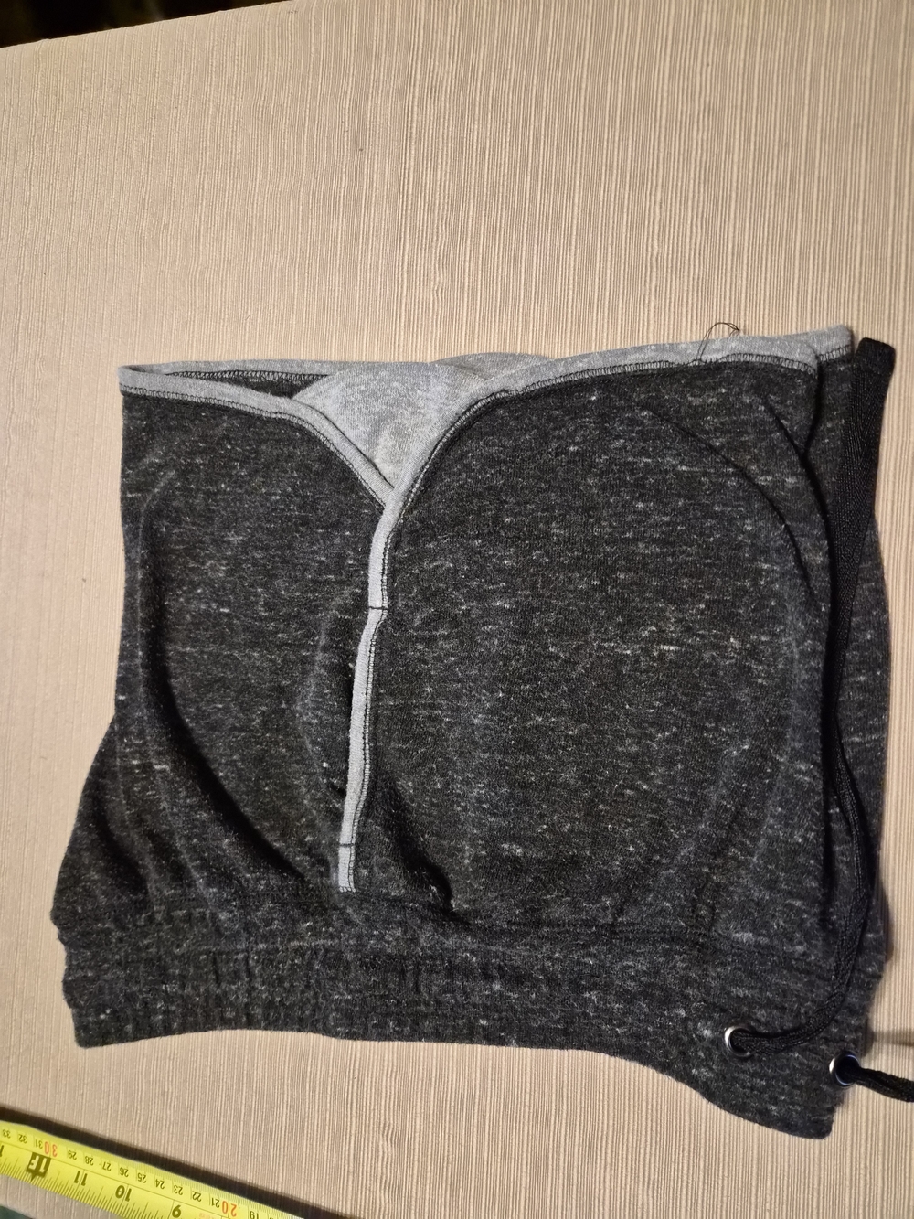Juniors Heathered Black Drawstring Lounge Shorts - Picture 6 of 9